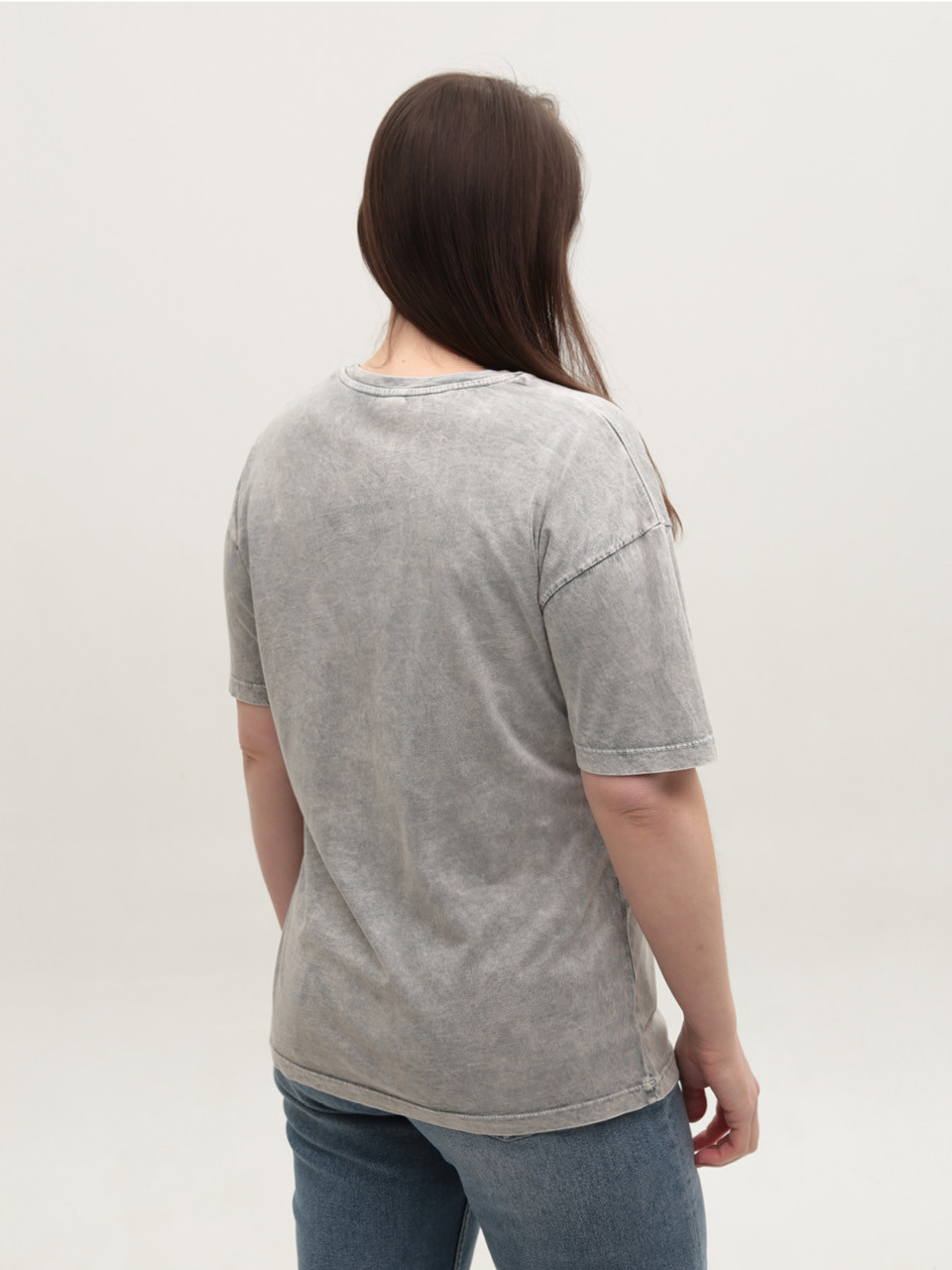 Футболка жіноча сіра з кішкою 635-T