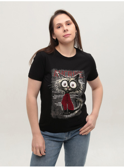 Футболка женская черная...