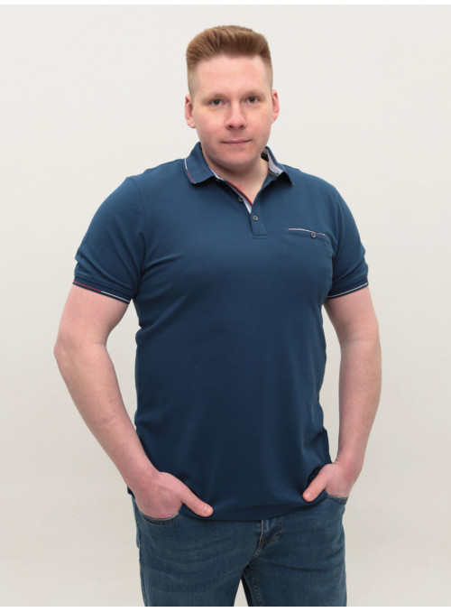 Поло мужское синее прямое...