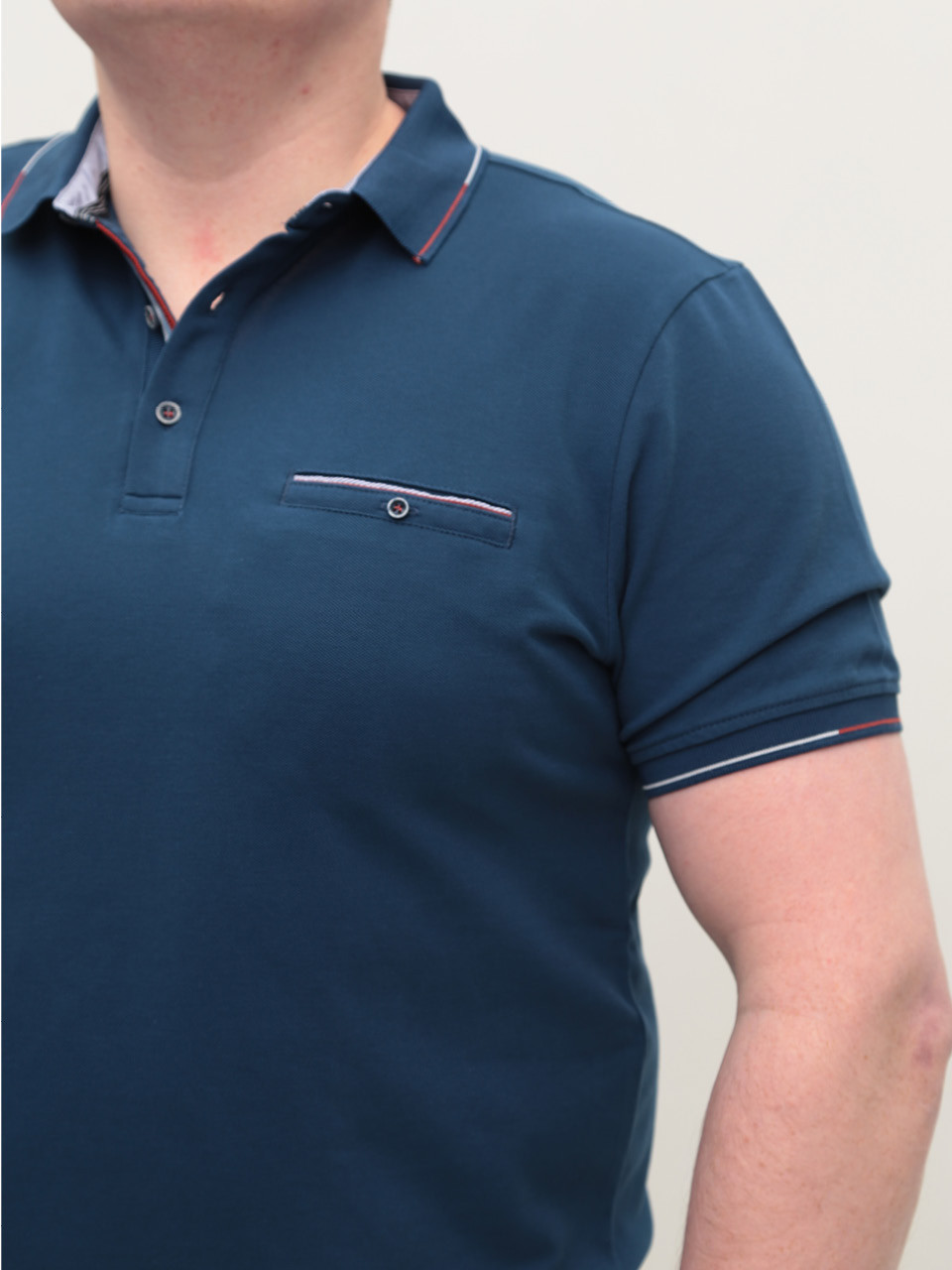 Поло чоловіче синє пряме короткий рукав 9606-1