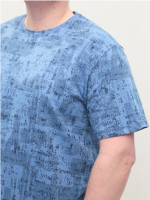 Футболка мужская синяя прямая с принтом 117-1