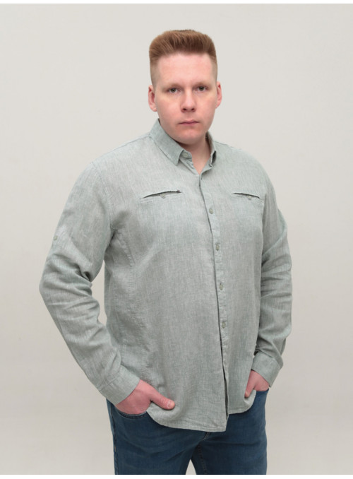 Рубашка мужская зеленая...