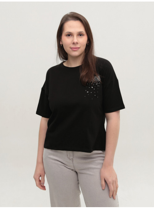 Футболка женская черная...