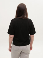 Футболка женская черная свободная 2709-01-T