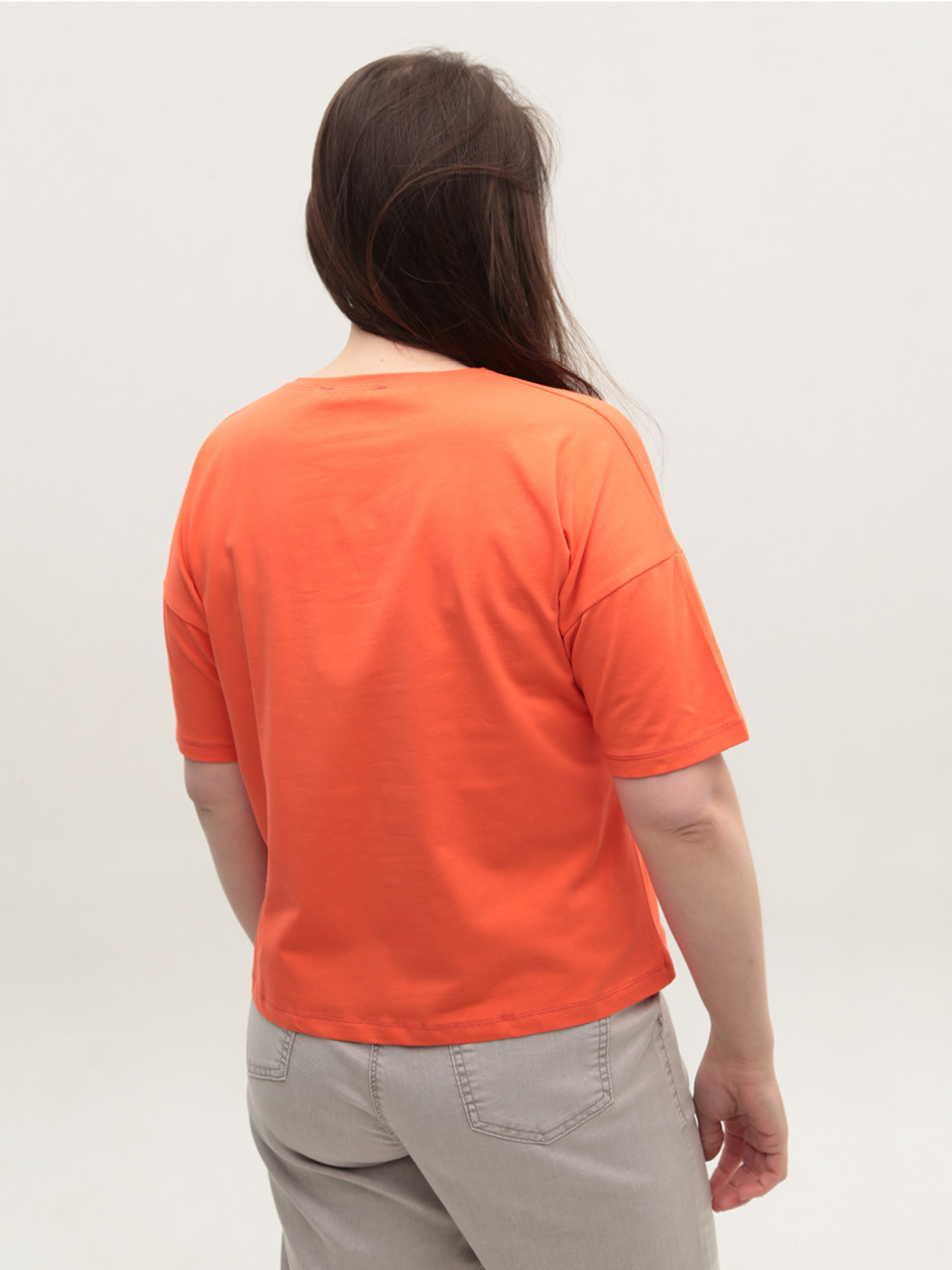 Футболка женская коралловая свободная 2709-12-T