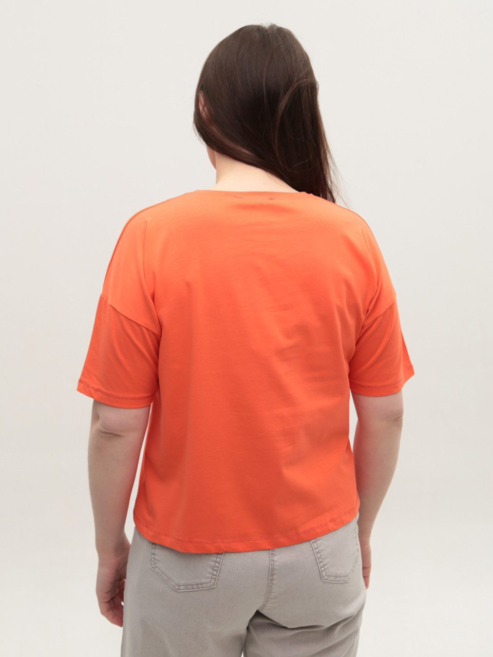 Футболка женская коралловая свободная 2709-12-T