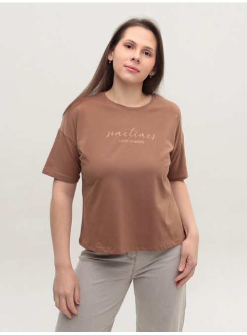 Футболка женская коричневая...