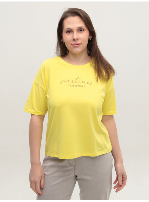 Футболка женская желтая с...