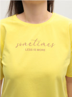 Футболка женская желтая с надписью 2713-15-T