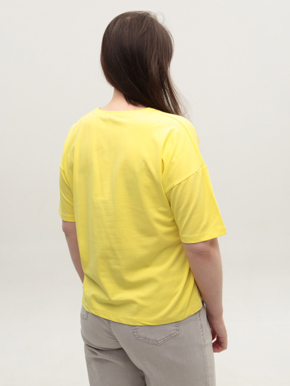 Футболка женская желтая с надписью 2713-15-T