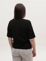 Футболка женская черная с надписью 2718-01-T