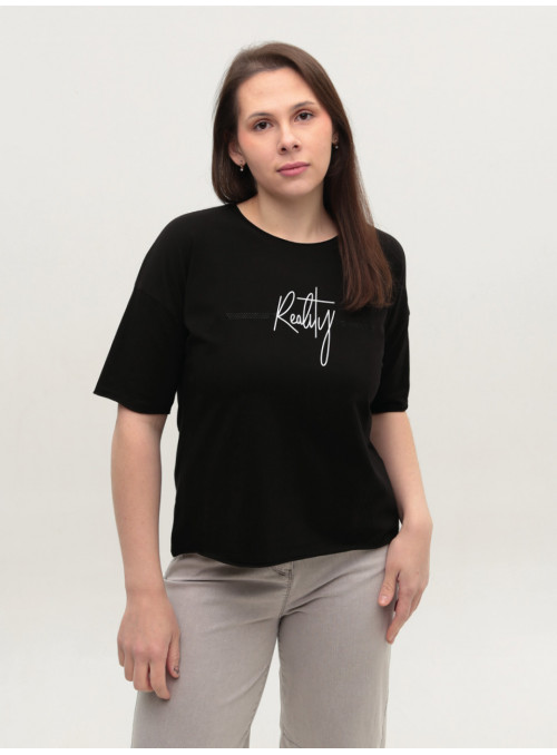 Футболка женская черная с...