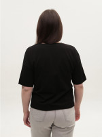 Футболка женская черная с надписью 2718-01-T