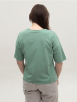 Футболка жіноча зелена з написом 2718-13-T