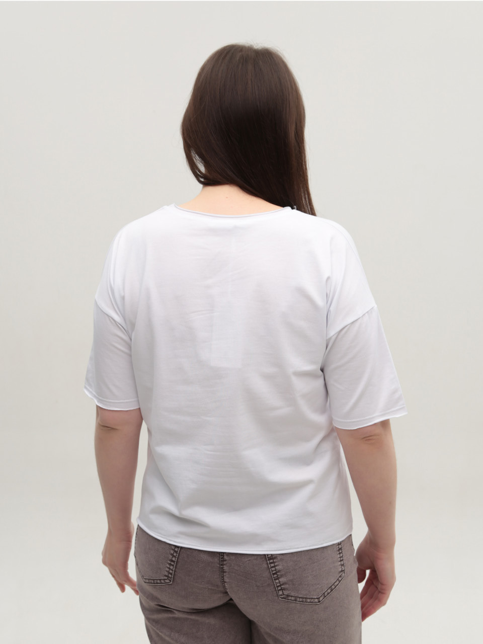 Футболка женская белая с надписью 2718-00-T