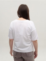 Футболка женская белая с надписью 2718-00-T