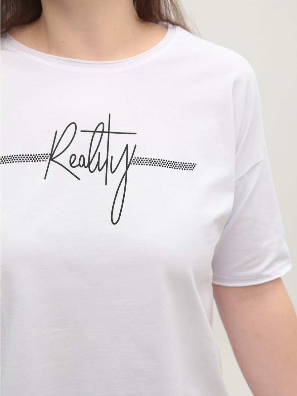 Футболка женская белая с надписью 2718-00-T