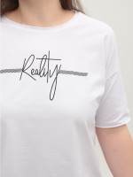 Футболка женская белая с надписью 2718-00-T