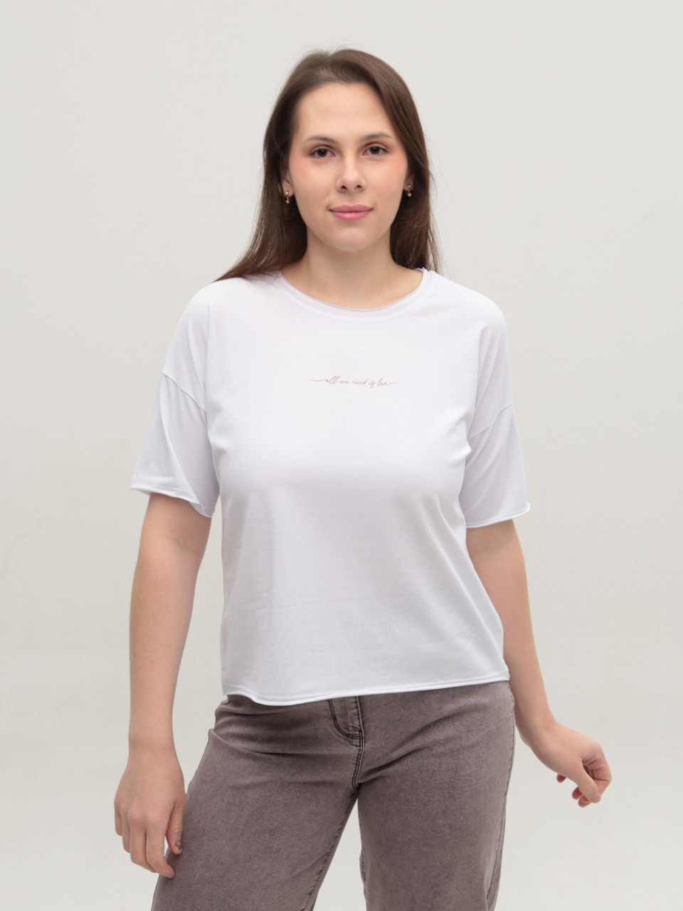 Футболка женская белая с надписью 1835-0-T