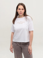 Футболка жіноча біла з написом 2713-00-T