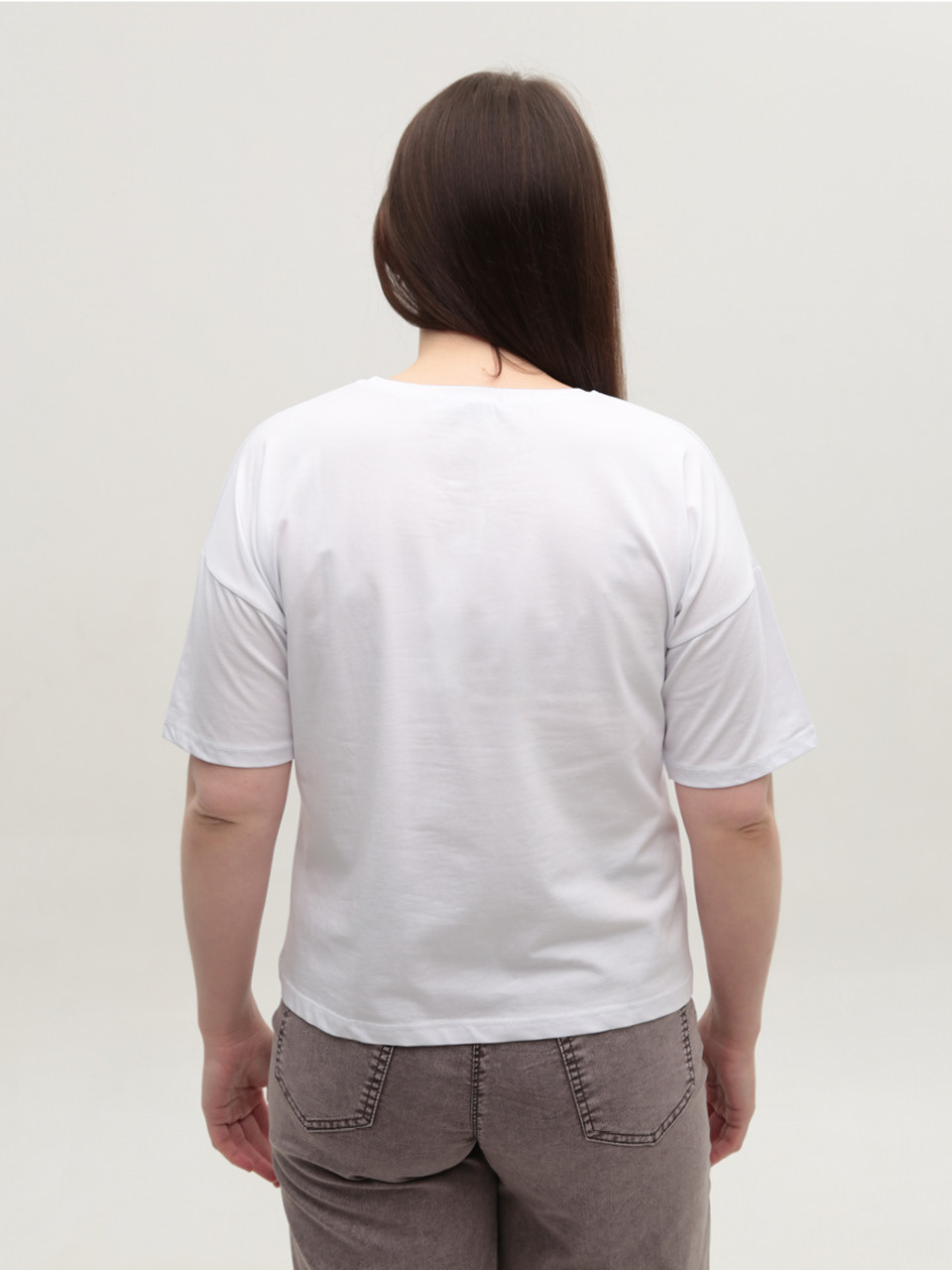 Футболка жіноча біла з написом 2713-00-T