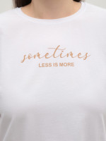 Футболка жіноча біла з написом 2713-00-T