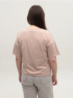 Футболка жіноча світло-бежева з написом 1835-11-T