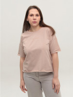 Футболка жіноча світло-бежева з написом 1835-11-T