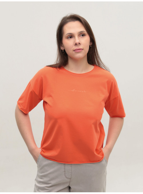Футболка женская коралловая...