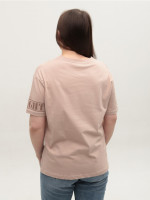 Футболка женская бежевая свободная 965-2