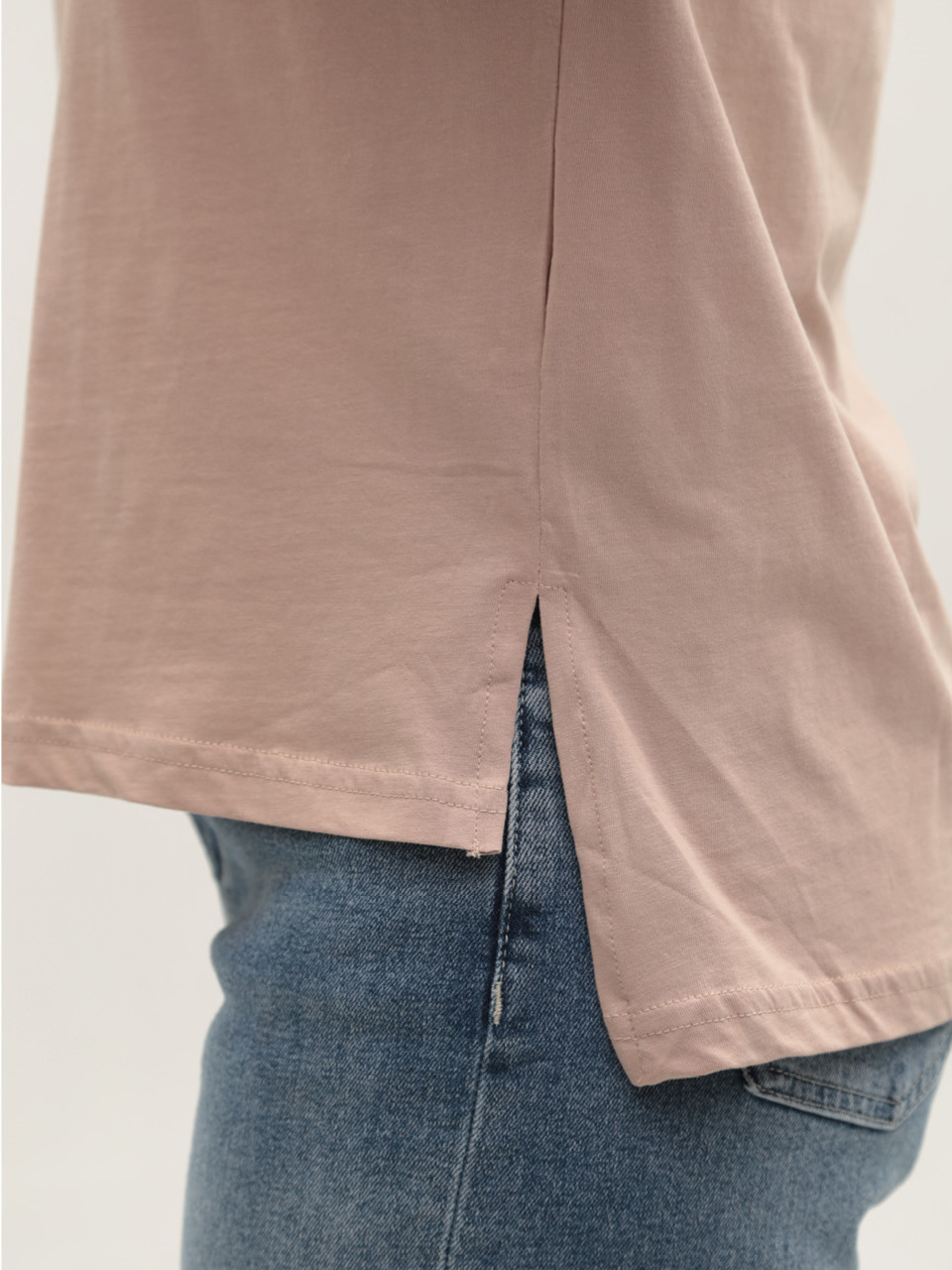 Футболка женская бежевая свободная 965-2