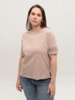 Футболка женская бежевая свободная 965-2