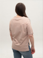 Футболка женская бежевая свободная 965-2