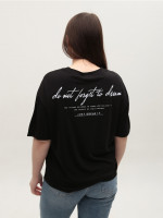 Футболка жіноча чорна тонка вільна 35-08