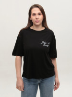 Футболка жіноча чорна тонка вільна 35-08