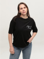 Футболка жіноча чорна тонка вільна 35-08