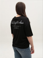 Футболка жіноча чорна тонка вільна 35-08