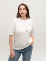 Футболка женская белая тонкая свободная 15-10-T