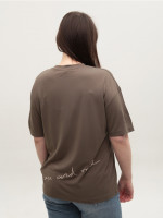 Жіноча футболка хакі тонка вільна 15-09-T