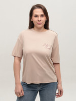 Футболка жіноча бежева тонка вільна 35-06