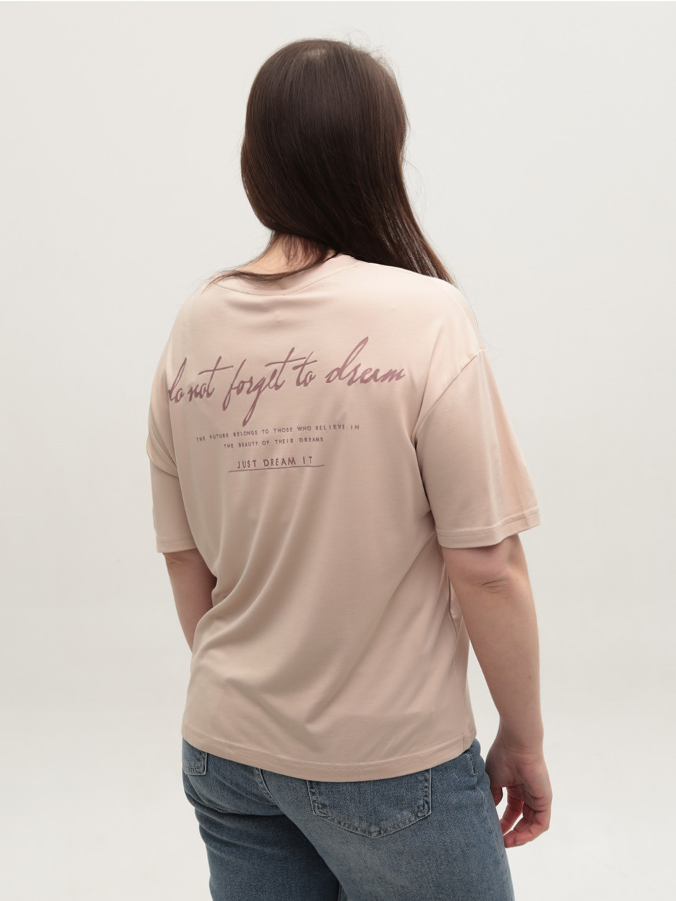 Футболка жіноча бежева тонка вільна 35-06