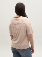 Футболка жіноча бежева тонка вільна 35-06