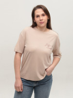 Футболка жіноча бежева тонка вільна 35-06