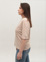 Футболка жіноча бежева тонка вільна 35-06