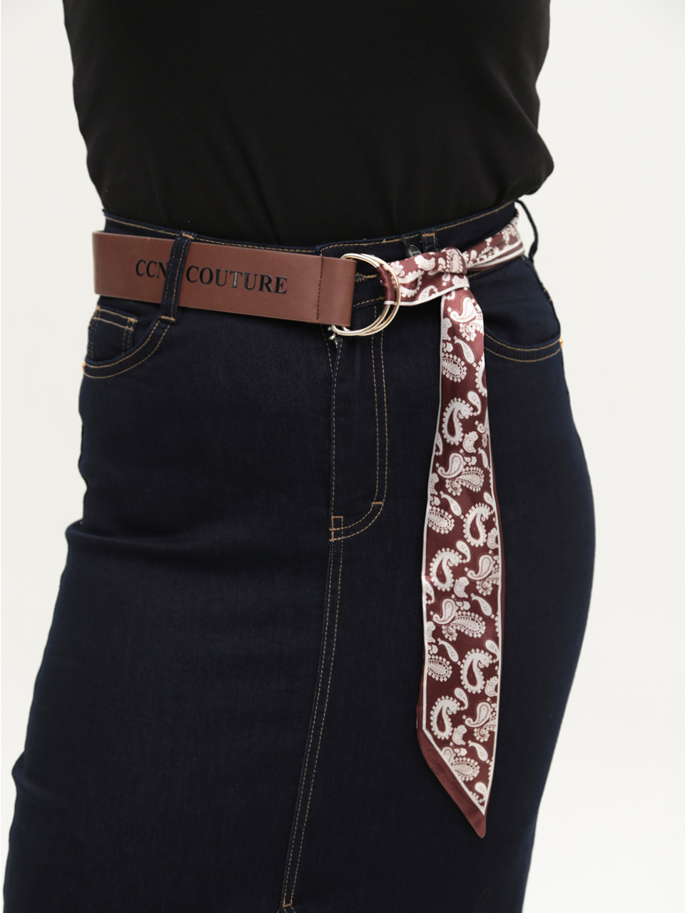 Юбка женская темно-синяя миди с разрезом большие размеры 2244-B