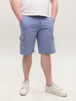 Шорти чоловічі світло-сині лляні з гумкою на поясі 8604-5