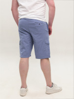 Шорти чоловічі світло-сині лляні з гумкою на поясі 8604-5