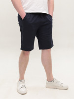 Шорти чоловічі темно-сині лляні на резинці 8603-4