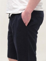 Шорти чоловічі темно-сині лляні на резинці 8603-4