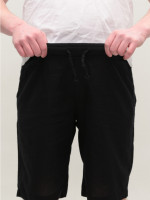 Шорты мужские черные льняные на резинке 8603-6